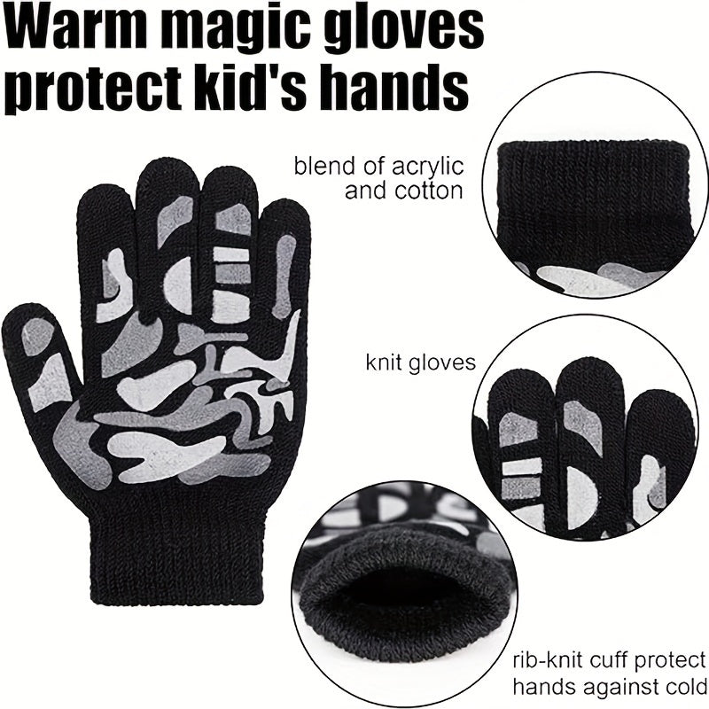 Children's Winter Warm Knitted Gloves For Boys And Girls