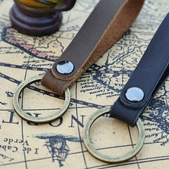 5pcs Cowhide Key Chain With Strong Buckle for Camping Hiking Travel