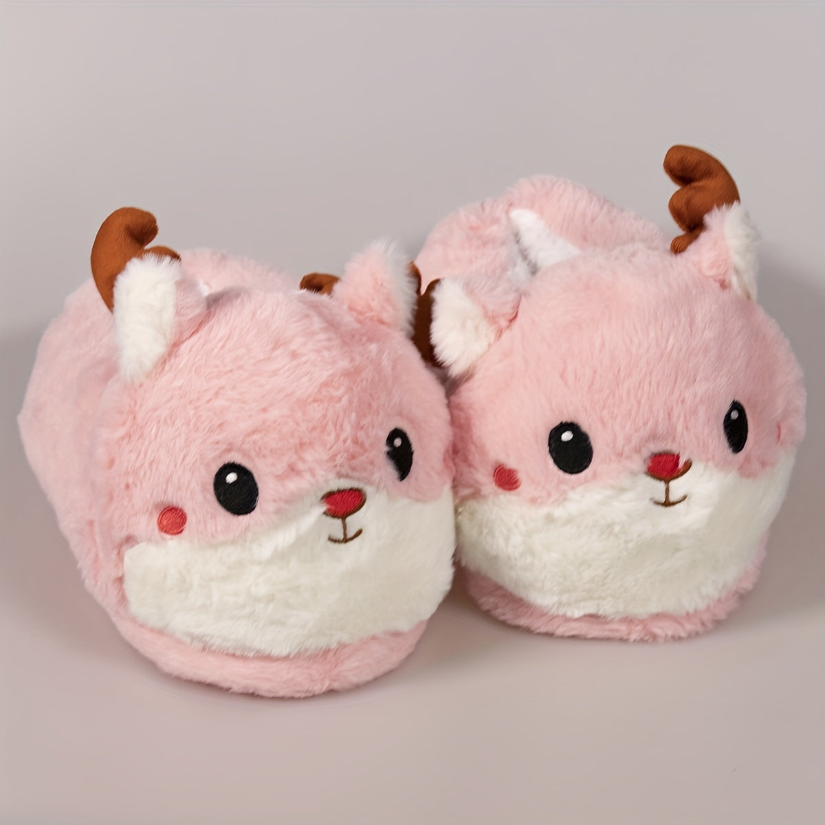 Cartoon Elk Soft Plush House Slippers for Men