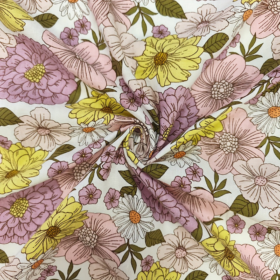 1yd Faux Cotton Fabric for DIY Clothes - Cut Size