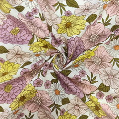 1yd Faux Cotton Fabric for DIY Clothes - Cut Size