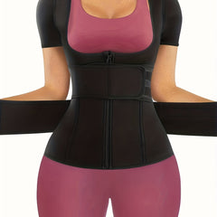 Women's Seamless Waist Trainer Corset Gym Vest with Double Belts