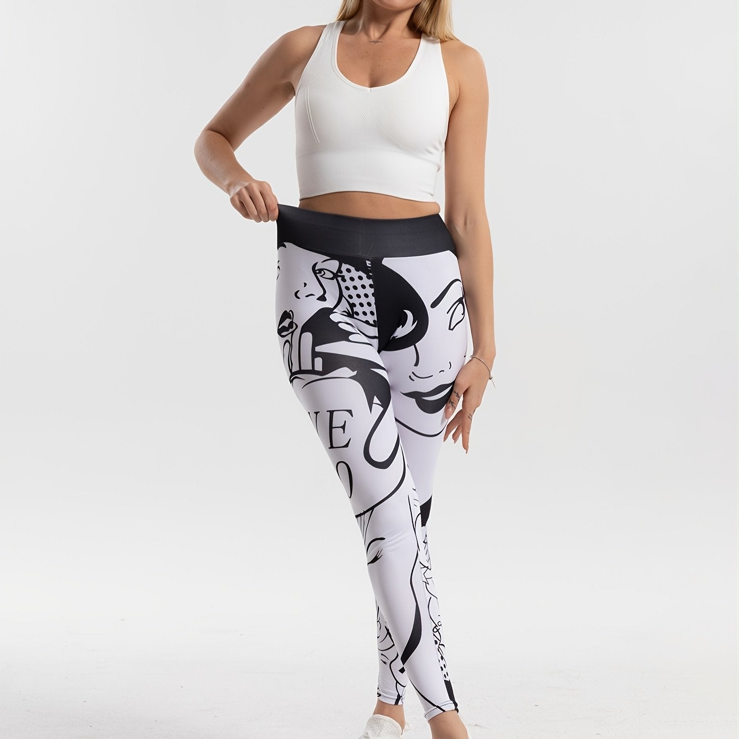 Pop Art Print High Waisted Leggings
