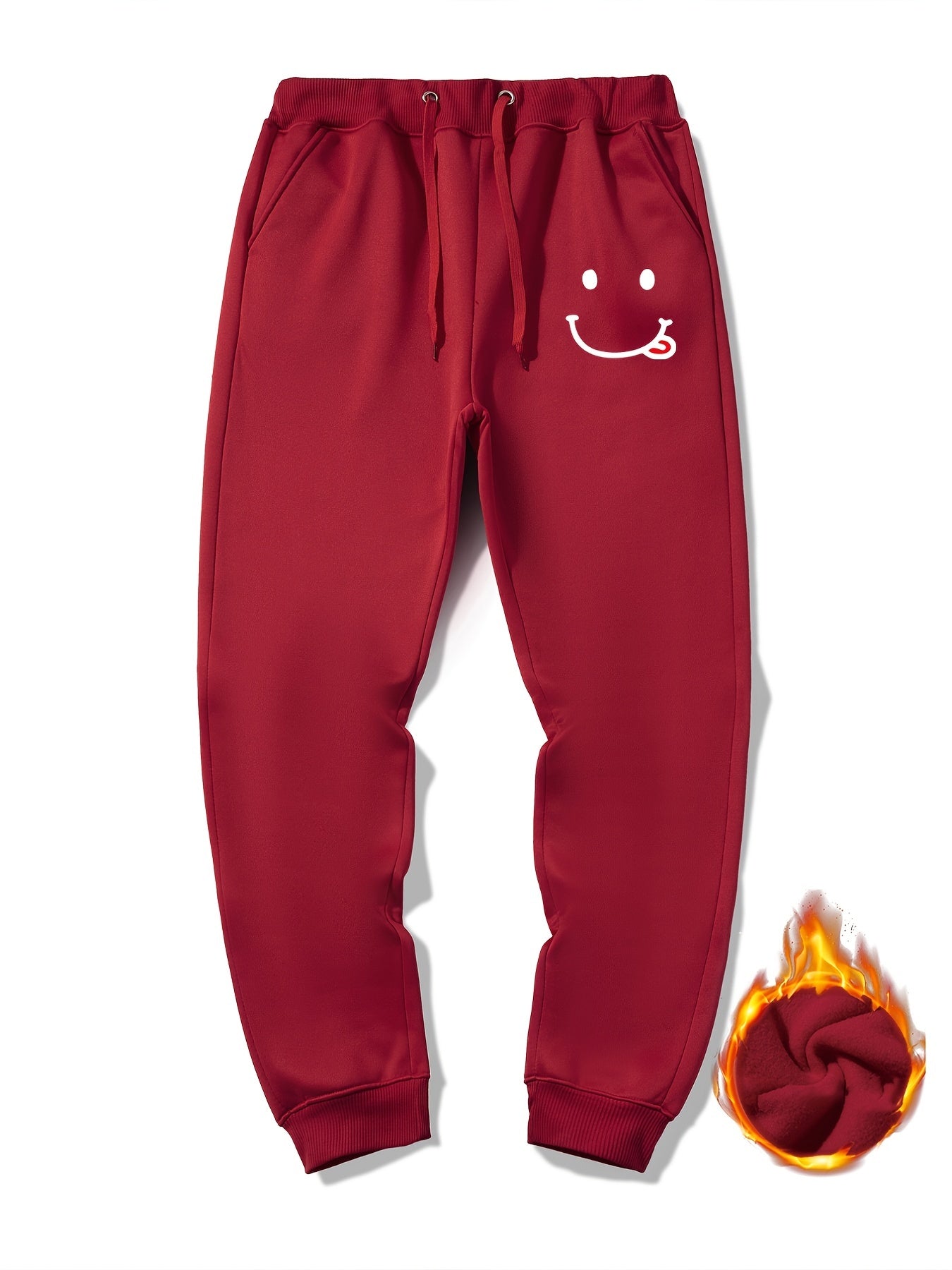 Men's Silly Face Sherpa Fleece Drawstring Sweatpants