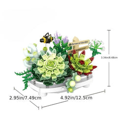 Succulent Sakura Potted Plant Building Blocks Set DIY Bonsai Bricks