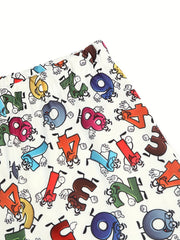 Girls Fancy Number Print Leggings Slim Fit Stretchy Pants
