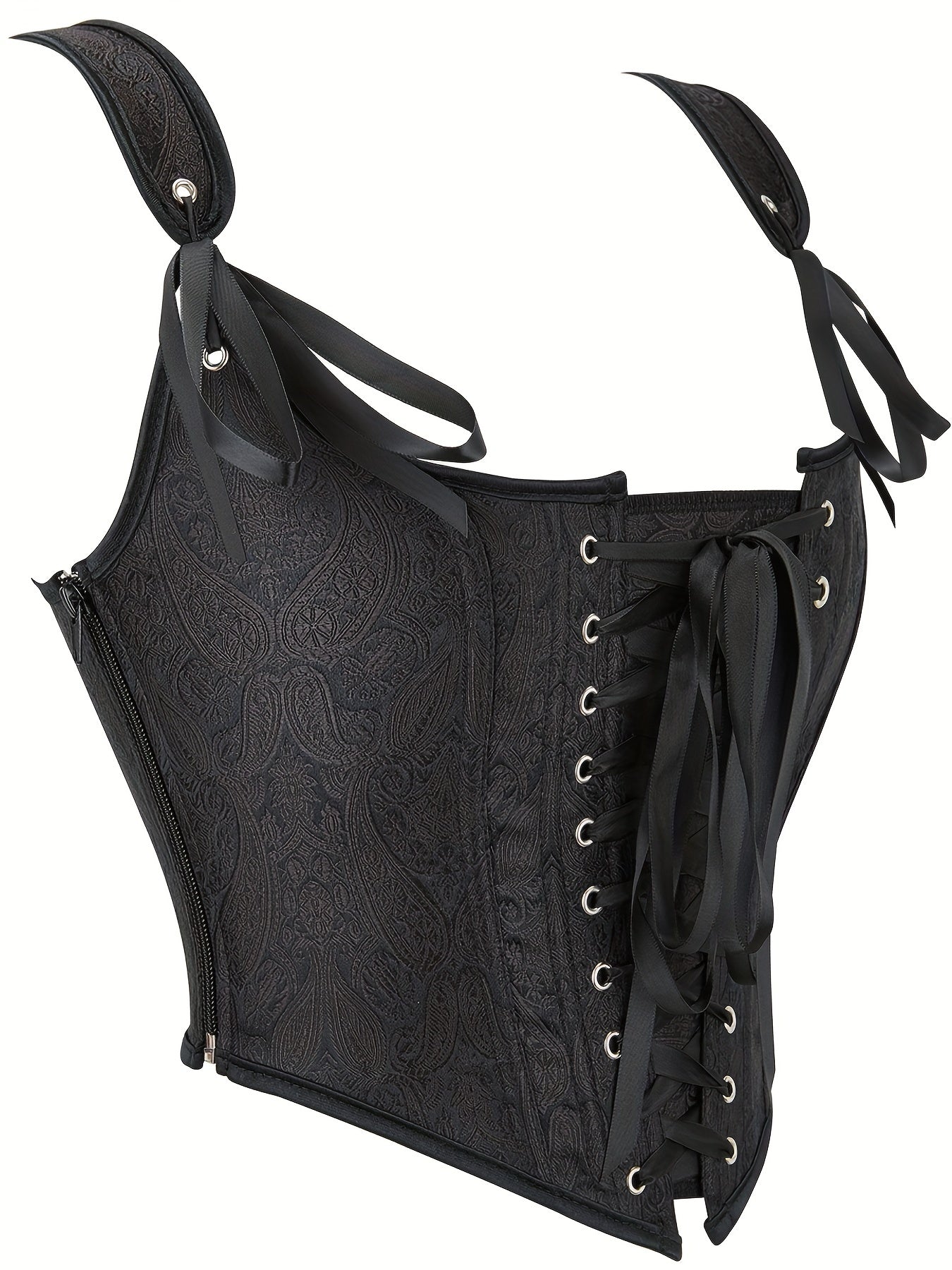 Lace Up Body Shaper Corset Zip Tank Tummy Control