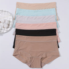 6pcs Seamless Briefs Mid Rise Stretchy Intimates Panties Women's Lingerie