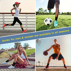 Men's Mid Crew Sport Socks Sweat-Absorbing Cotton Blend Comfy Breathable Socks