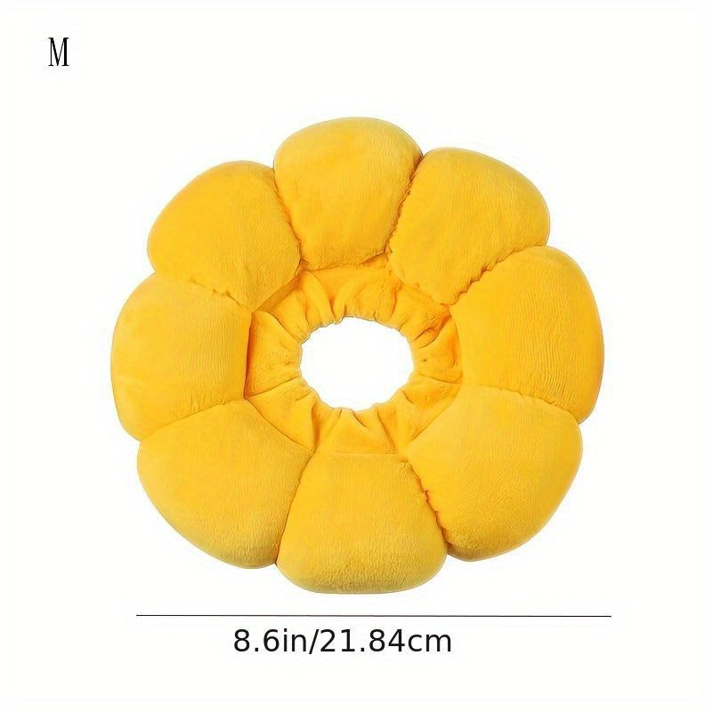 Adjustable Sunflower Recovery Collar for Cats and Small Dogs
