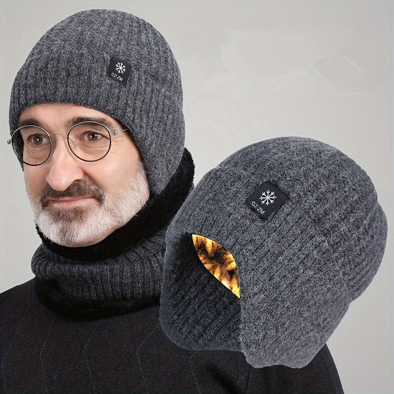 Men's Winter Warm Knitted Beanie Hat for Old Man Dad Grandpa