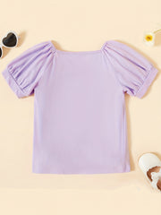 Toddler Girls Cotton Short Sleeve Tee Top