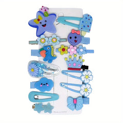 14pcs Girls Colorful Hairpin Flower Cartoon Heart Hair Accessories