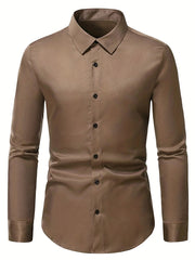 Men's Classic Long Sleeve Shirt Button Up Semi-Formal Casual Business Wear
