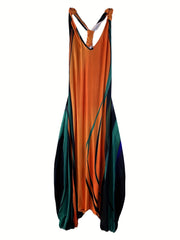Graphic Print V Neck Jumpsuit