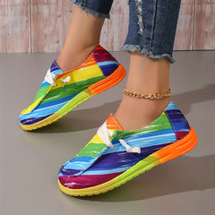 Women's Colorful Canvas Lace Up Low Top Shoes