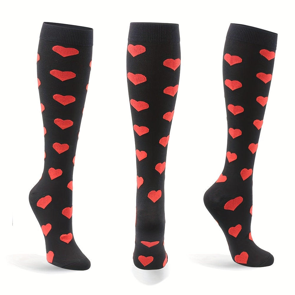 6-Pair Cartoon Compression Calf Socks for Sports, Nursing, Hiking