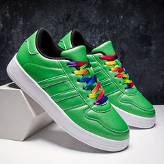 Unisex Lace Up Low Top Skate Shoes Non Slip Sneakers