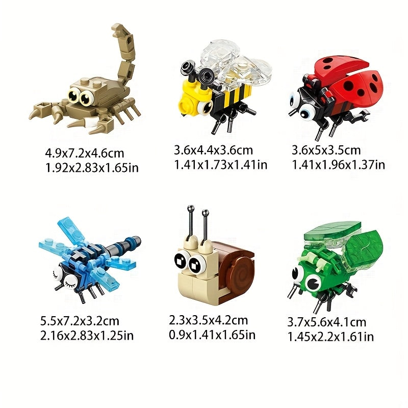 Insect Building Block Set Bee Ladybug Firefly Dragonfly Spider Toy