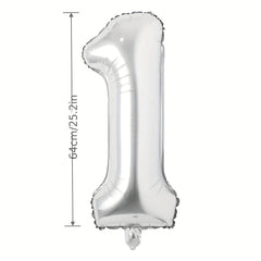 1pc 81 28 Cm Silvery Letter Balloons Foil Mylar Party Decor