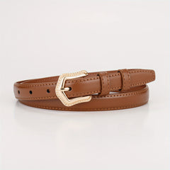 Golden Lace Buckle Head Leather Belt for Kids