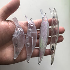 10pcs Unpainted Jerkbait Blank Minnow Lure Bionic Hard Crankbait Swimbaits