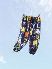 Boys Casual Letter Graphic Print Pants for Spring Summer