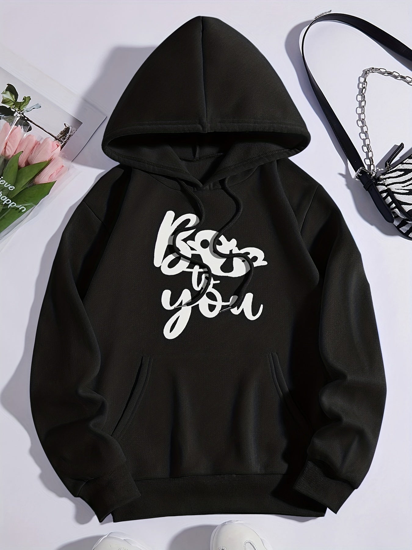 Little Ghost Print Halloween Hooded Sweatshirt