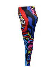 Allover Print Stretch Leggings Skinny Fit