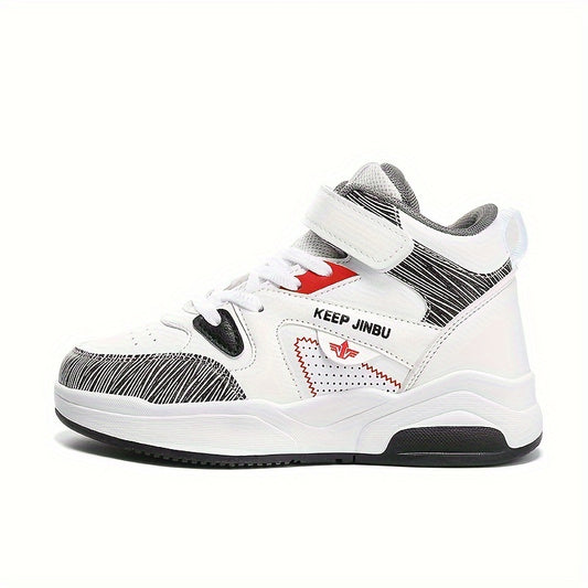 Boy's High Top Skate Shoes Comfy Non Slip Casual Lace Up Sneakers For Kids