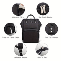 Multifunctional Mommy Backpack with Leather Film for Outings