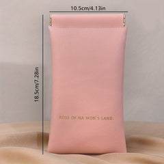 Letter Print Glasses Bag PU Leather Sunglasses Pouch