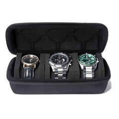 3 Slots Hard Watch Travel Case Watch Roll Case Storage And Organizer
