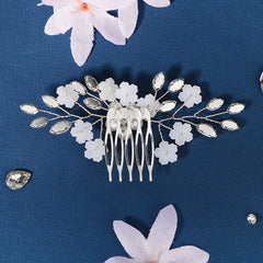 Rhinestone & Pearl Hair Comb Wedding Headwear