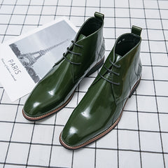 Men's Oxford Boots Microfiber Ankle Boots High Top Dress Shoes