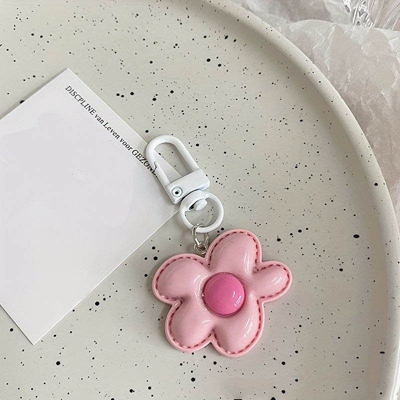 Flower Pendant Keychain Key Ring Bag Purse Charm Decoration