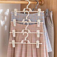 5pcs Retractable Trouser Rack Stacked Trousers Hanger Skirt Clip