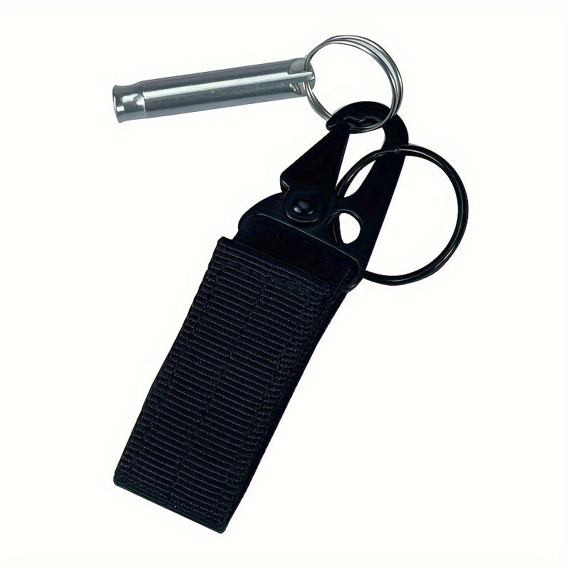 Multifunction Keychain w/ Emergency Whistle Strap Carabiner