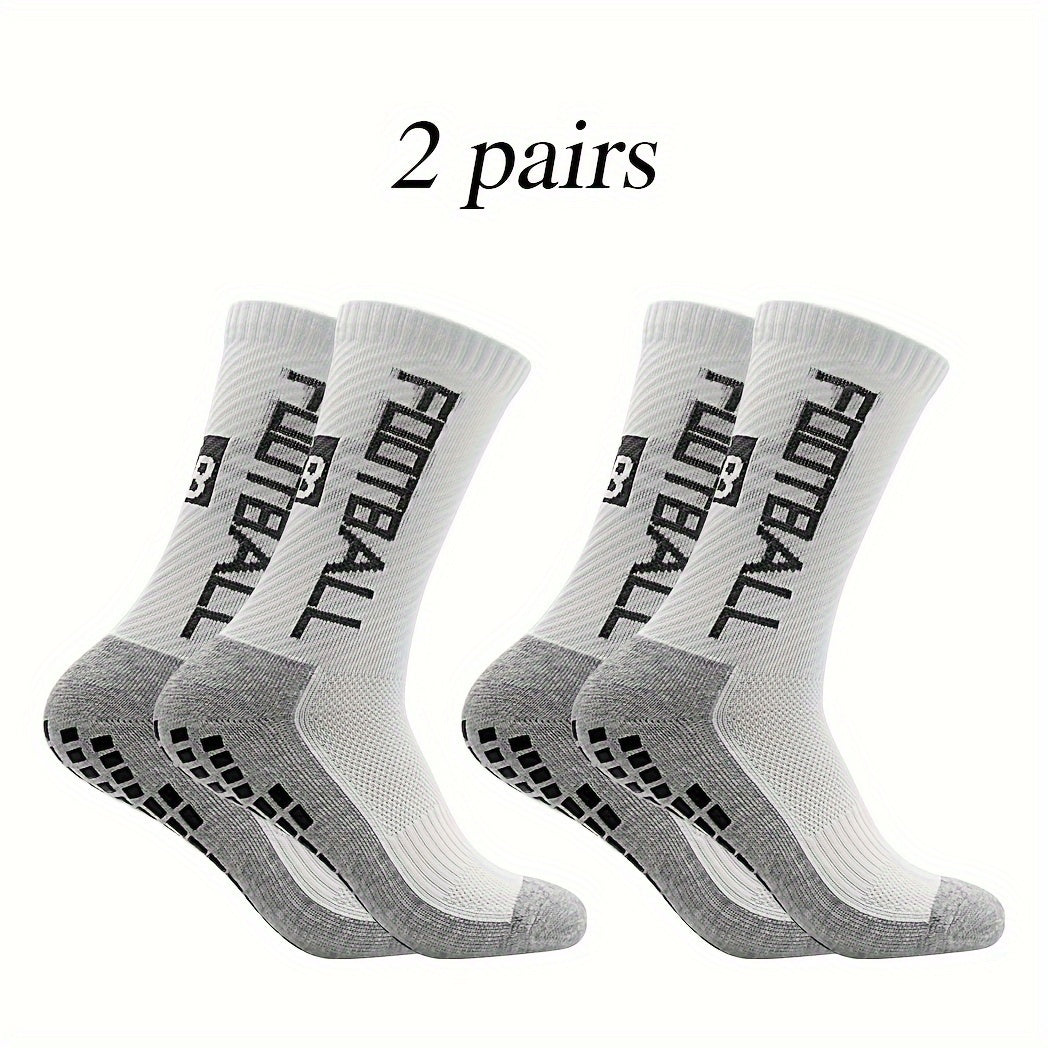 Non Slip Football Socks with Grip Pads, Breathable and Sweat-Absorbing