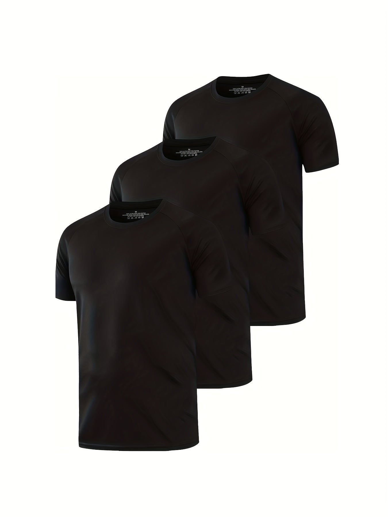 HOPLYNN 3 Pack Men's Mesh Workout Shirts, Quick Dry Athletic T Shirt