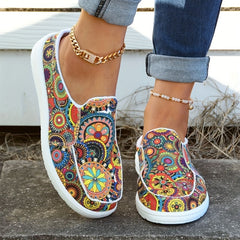 Women's Floral Print Canvas Slip-On Casual Shoes