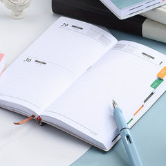 A6 Daily Planner Notebook with Leather Cover