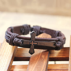 Men's Bracelet Cross Metal Punk Style Bracelet