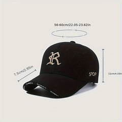 Winter Warm Velvet Thickened Baseball Cap R Letter Embroidered Baseball Cap