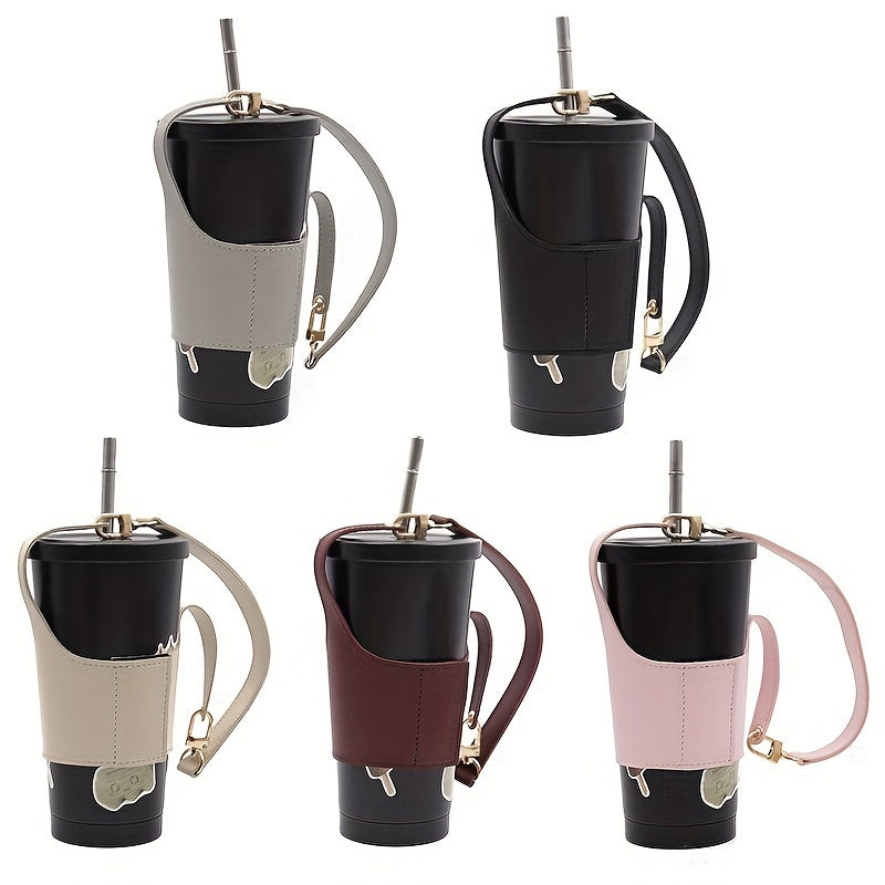 PU Leather Coffee Cup Cover Hand Sleeve Anti-scalding Portable Holder