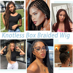 91 44 Cm Long Braided Synthetic Wigs Box Braided Knotless Cornrow Long Hair