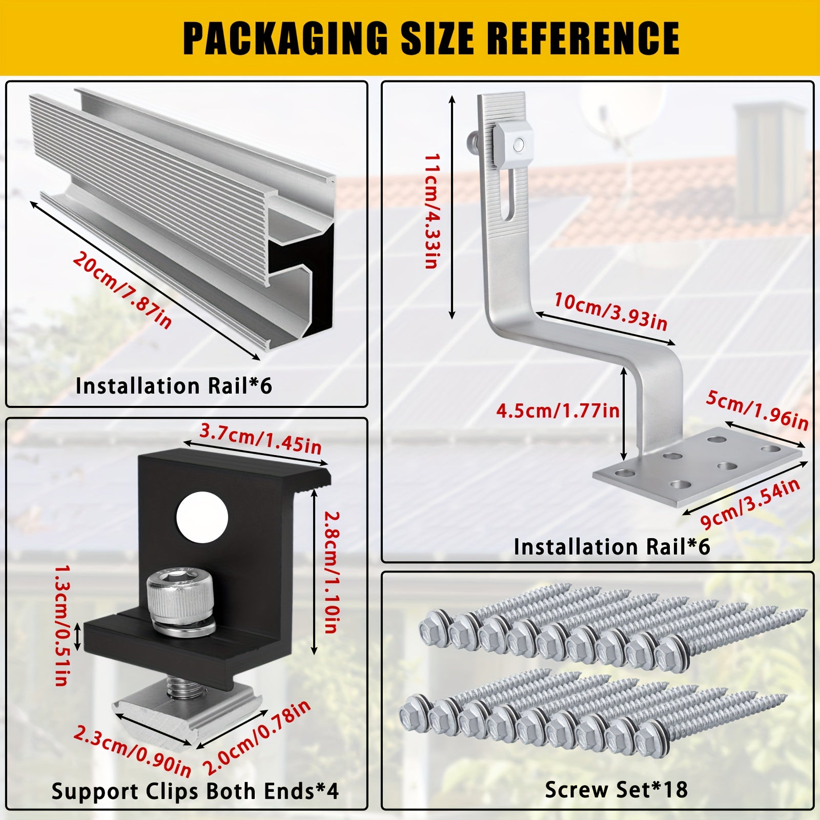 Solar Bracket Brick Roof Mounting Kit Extended Photovoltaic Mounting Rail