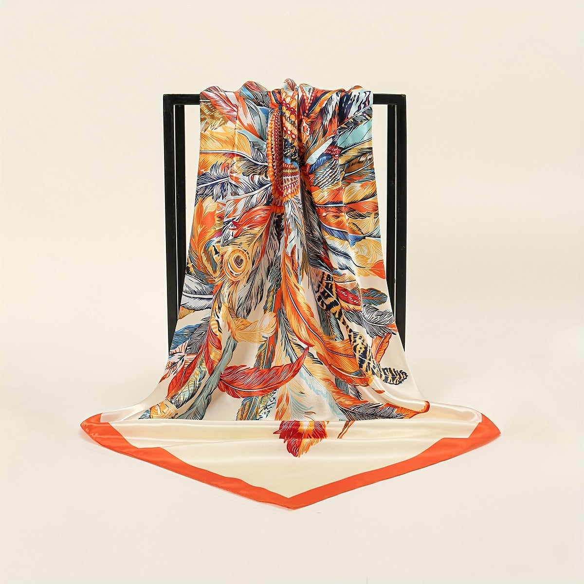 Tribal Crown Print Bandana Boho Silk Square Scarf Head Wrap
