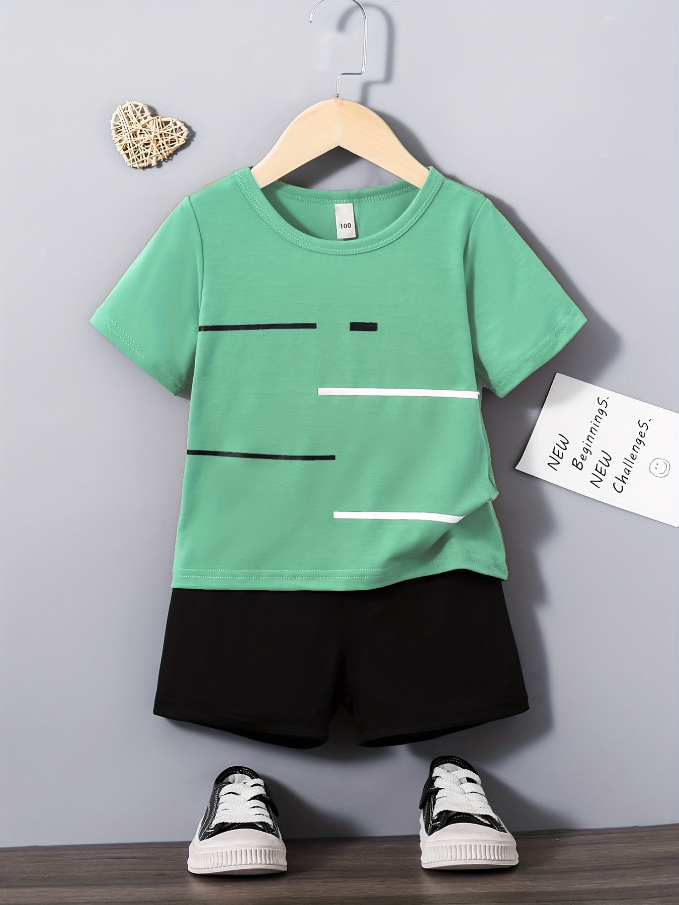 Boys Short Sleeve T shirt & Shorts Set Casual Kids Clothes