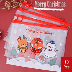 10pcs A5 Christmas File Bag Student Activities & Office Stationery